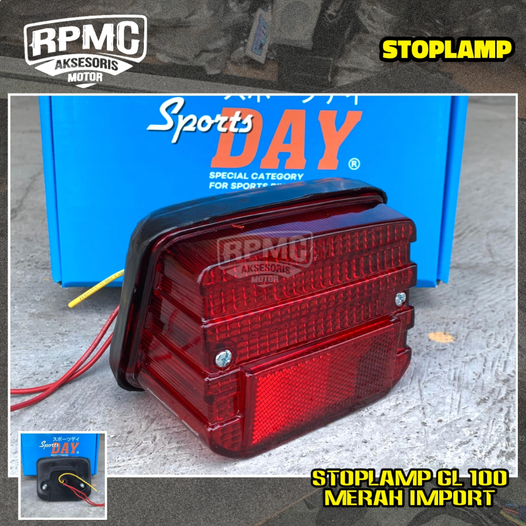 STOPLAMP LAMPU BELAKANG HONDA GL100 WIN SUPER CUP MIKA MERAH IMPORT DETAIL ORI LAMPU STOP gl 100 CB 