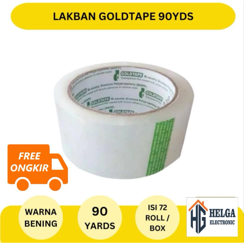 

LAKBAN BENING GOLD TAPE 90Y / FLAKBAN BENING / ISOLASI BENING BESAR / LAKBAN BRNING TERLARIS GT 90 YARD