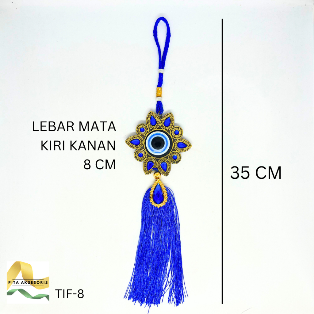 

Tassel Hiasan Idul Fitri Lebaran Ramadhan Swarovski Rumbai Biru Emas 35 CM Aksesoris Gantungan Kado Hampers