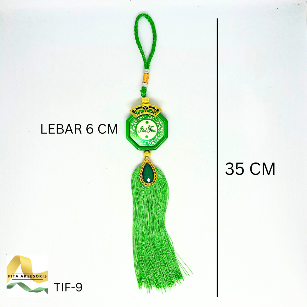 

Tassel Hiasan Tulisan Idul Fitri Lebaran Ramadhan Rumbai Hijau Emas 35 CM Aksesoris Gantungan Kado Hampers