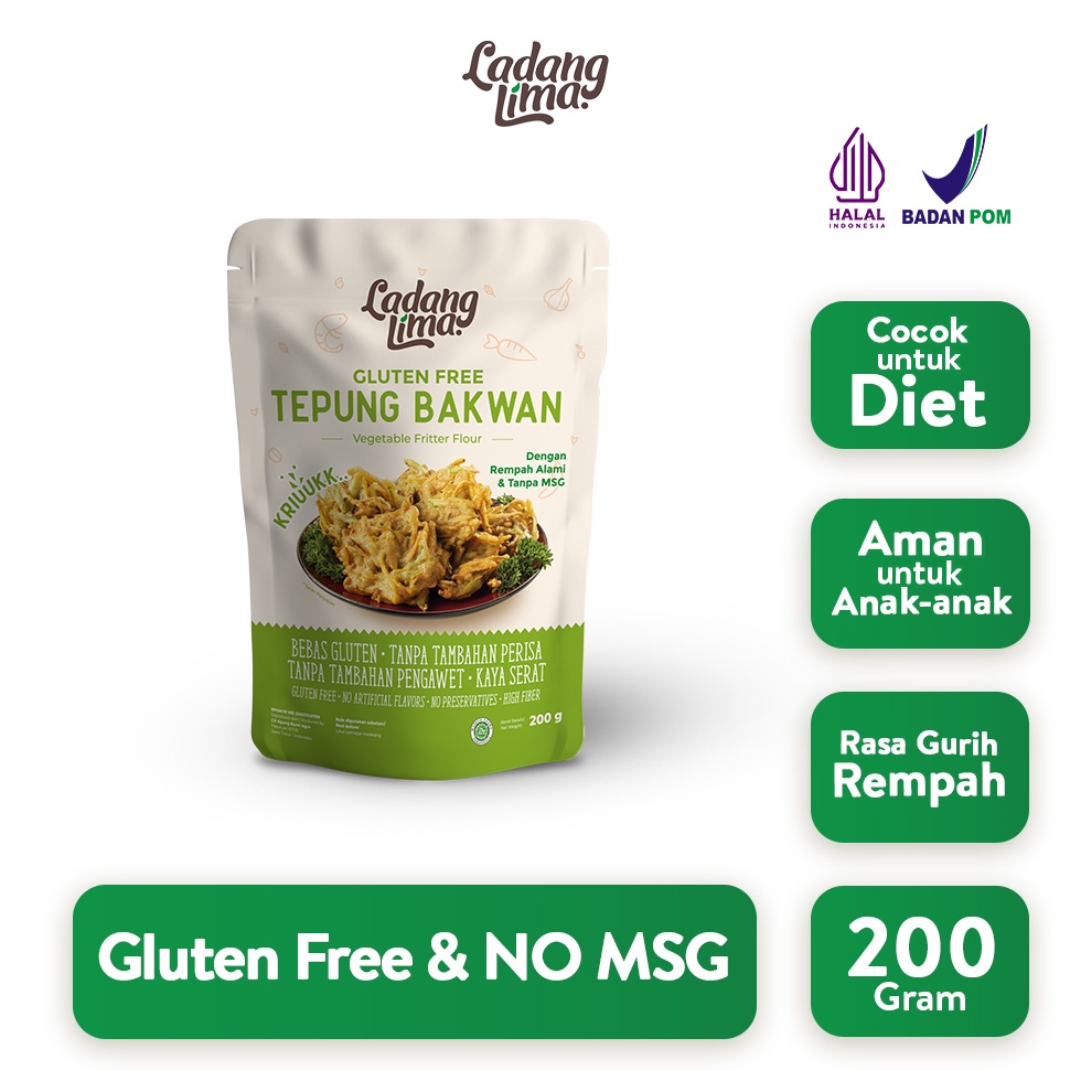 

wtHarga Termurah Tepung Bakwan 2g Gluten Free Ladang Lima C95