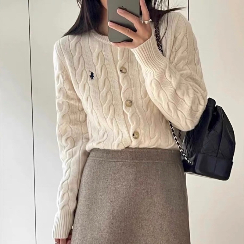 READY - Minjung Polo Cardigan | Ralph lauren atasan wanita luaran knit rajut