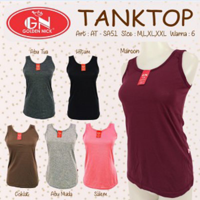 Bergaransi Golden Nick Tanktop Atasan Wanita Golden Nick Singlet Cewek Tanktop Cewek Golden Nick
