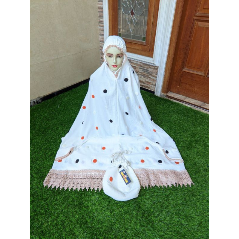 Mukena Terusan Rayon Kringlel Polkadot