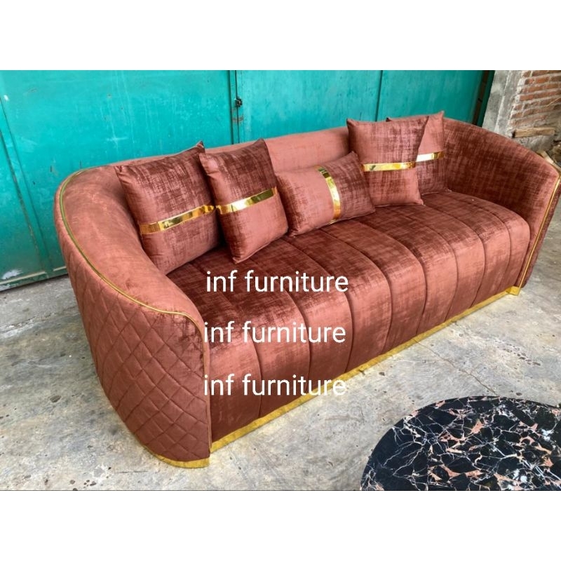 paket sofa tamu mewah sofa putar mewah meja tamu stainles marmer meja konsul marmer stainless