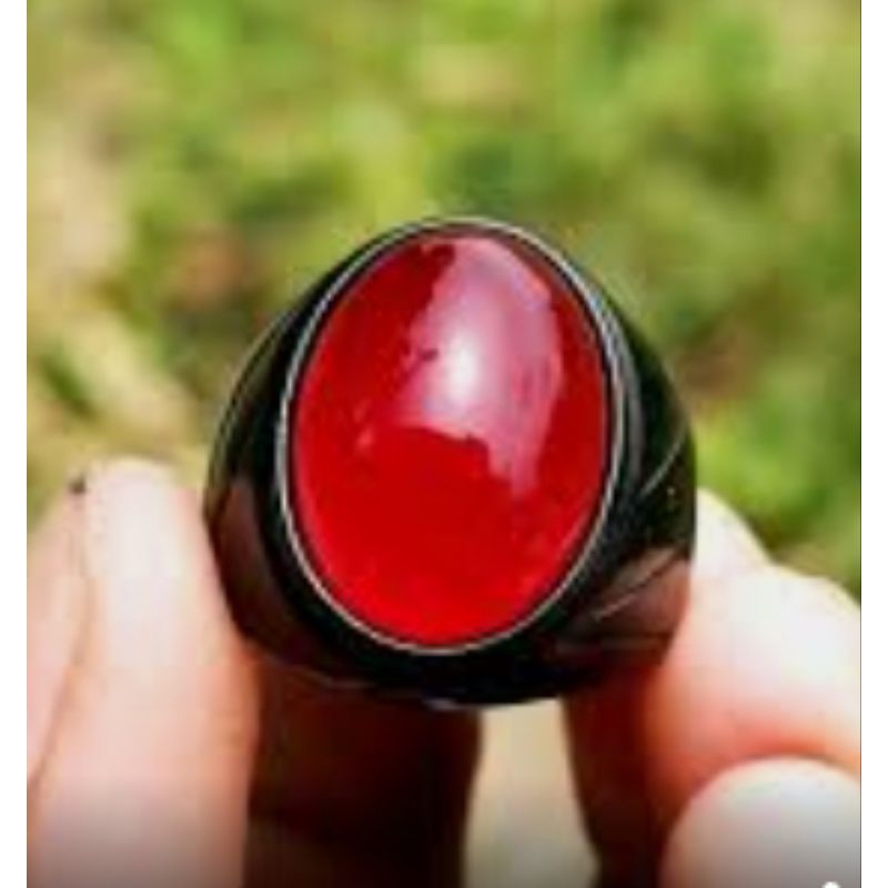 batu merah ring titanium hitam