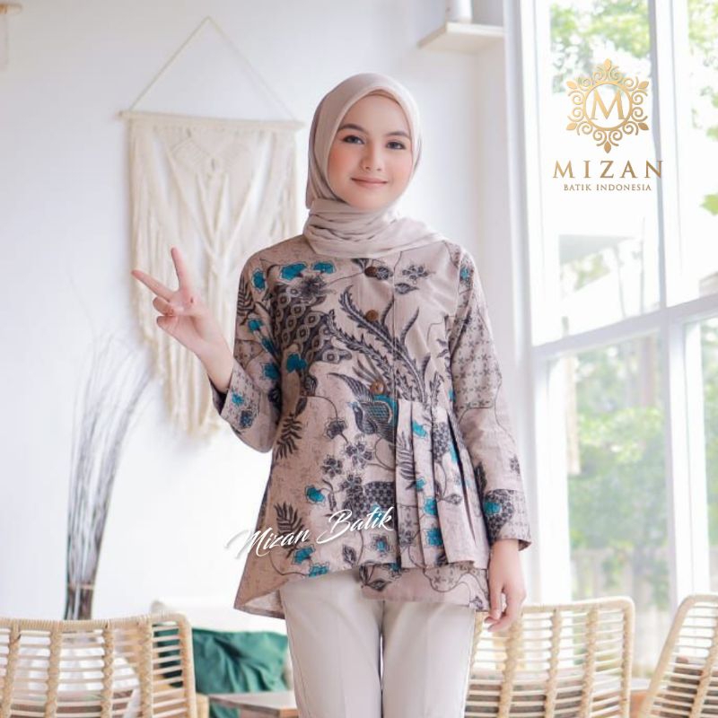 BLOUSE BATIK WANITA LENGAN PANJANG/ ATASAN BATIK WANITA LENGAN PANJANG/ BAJU BATIK WANITA LENGAN PAN