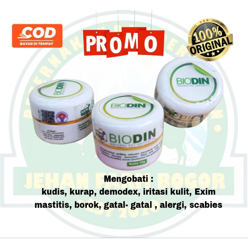 Obat Scabies/Jamur Kucing Kelinci Anjing Biodin Antiseptik Herbal Paling Ampuh Biodin Cream