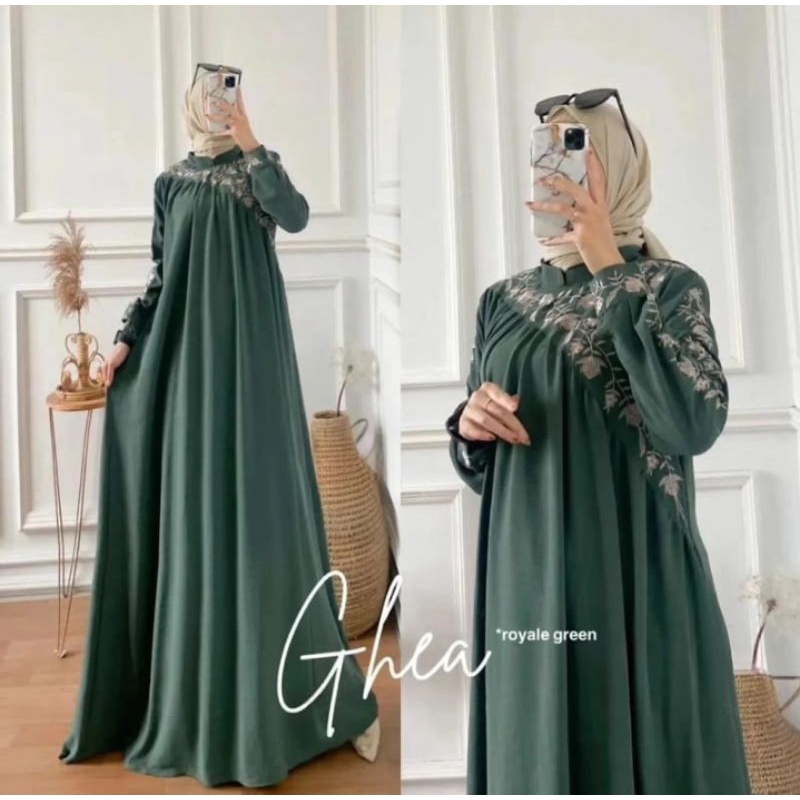 gamis crinkle bordir