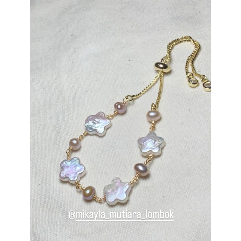 Gelang mutiara lombok terbaru|Gelang mutiara cesey lombok|Gelang mutiara tawar cesey|Gelang serut mu