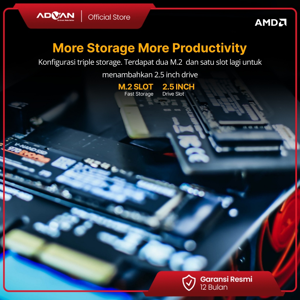 Advan komputer All In One PC AIO OnePC AMD RYZEN 5 5500U 8+512GB Windows 11 24 Inch Full HD 99% SRGB-4