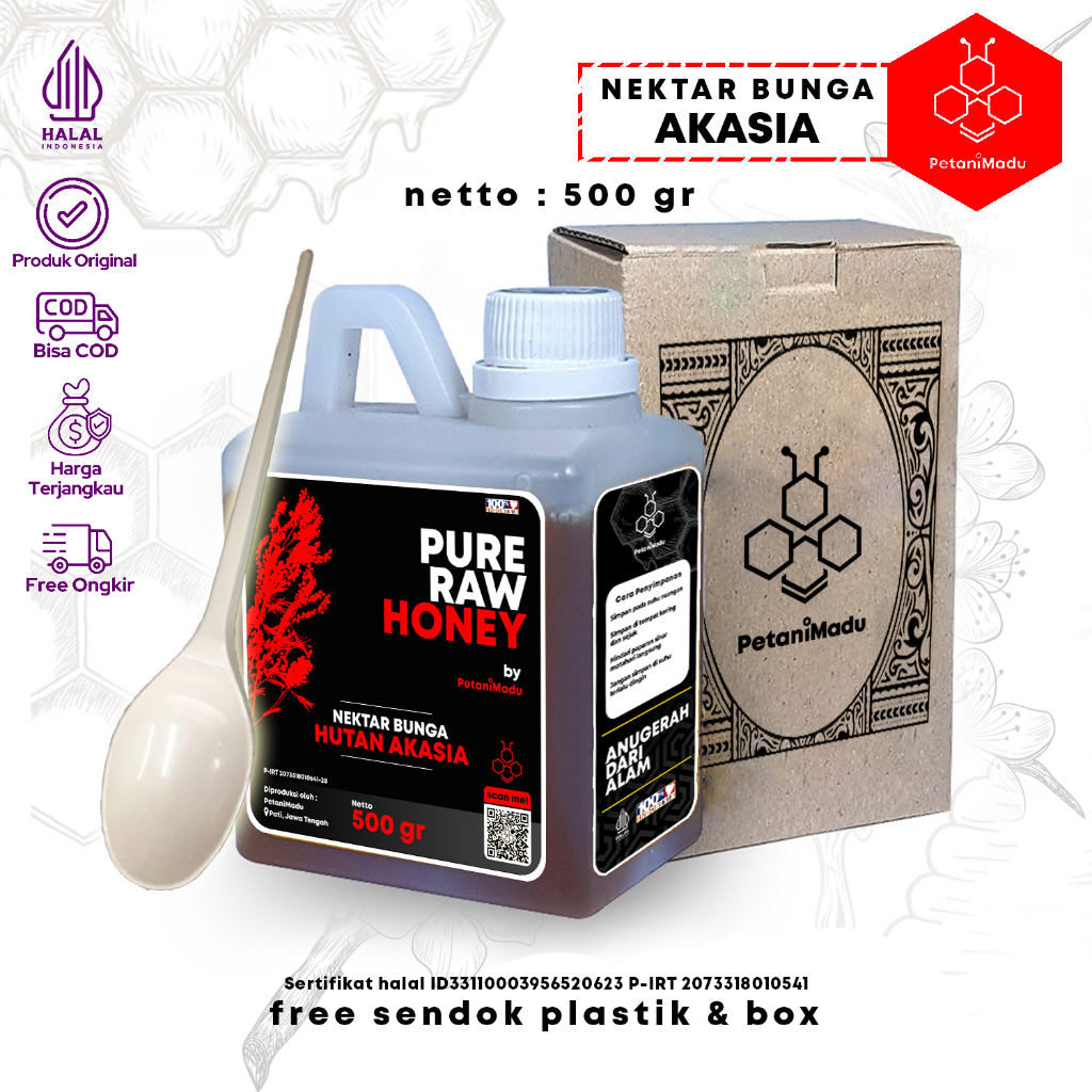 

500 Gram | Madu Akasia Asli Murni Raw Honey 100% Original