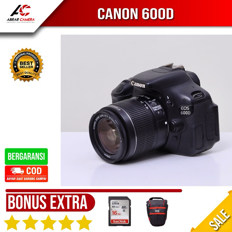 Kamera DSLR Canon 600D + Lensa Kit 18-55mm Bekas / Second