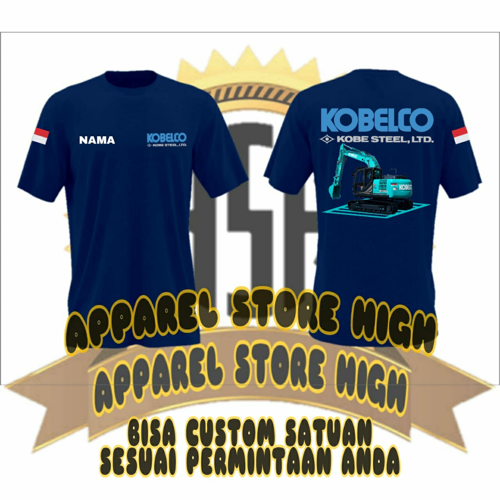 Kaos Logo Kobellco Excavator/Baju Kobelco Terbaru/Atasan Pria Wanita Kobellco Excavator Caterpillar 