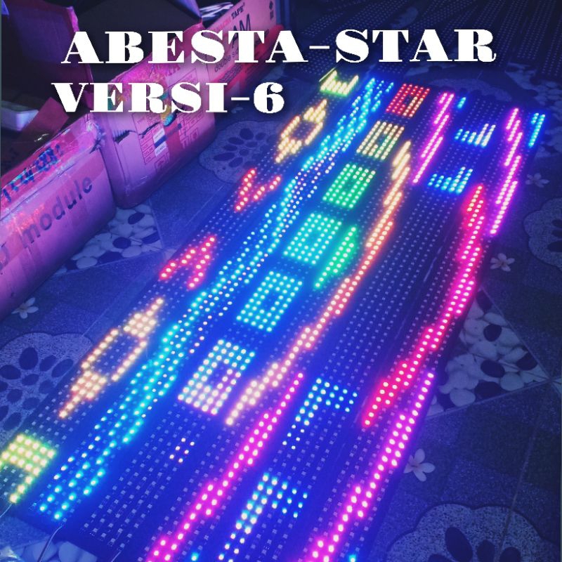 LAMPU STROBO VERSI 6 running text 5 baris mobil 12v-24v