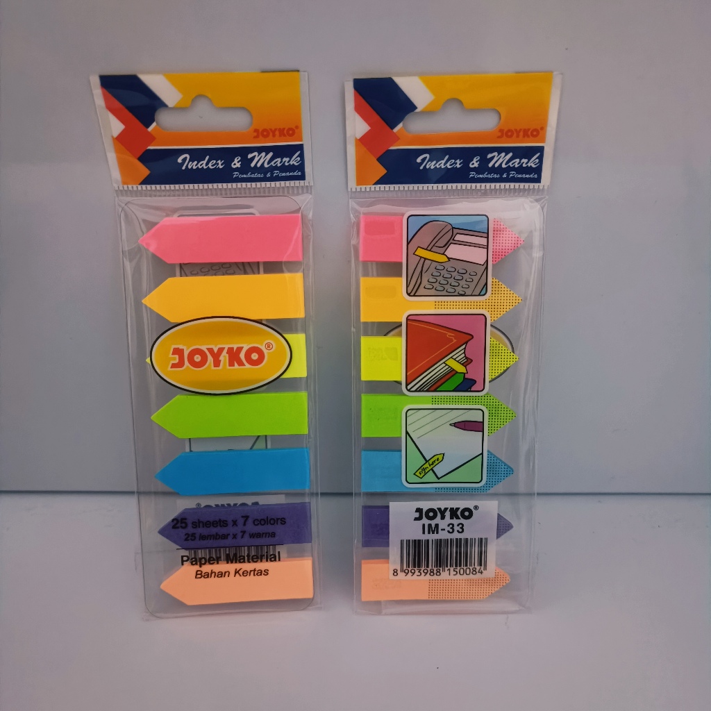 

Joyko Sticky Note Plastik IM-33 7 Warna 175 Lembar Pembatas dan Penanda Buku