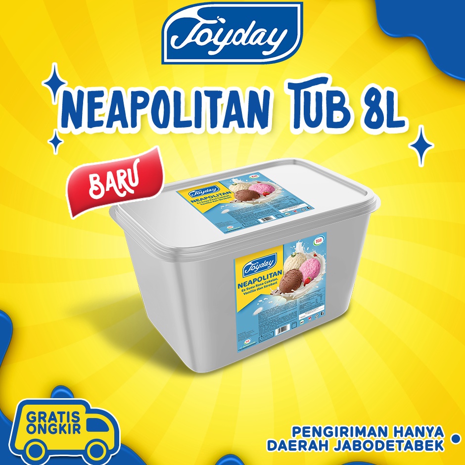 

VRTP4919 ORIGINAL Joyday Ice Cream Neapolitan Bucket 8L Es Krim Ember