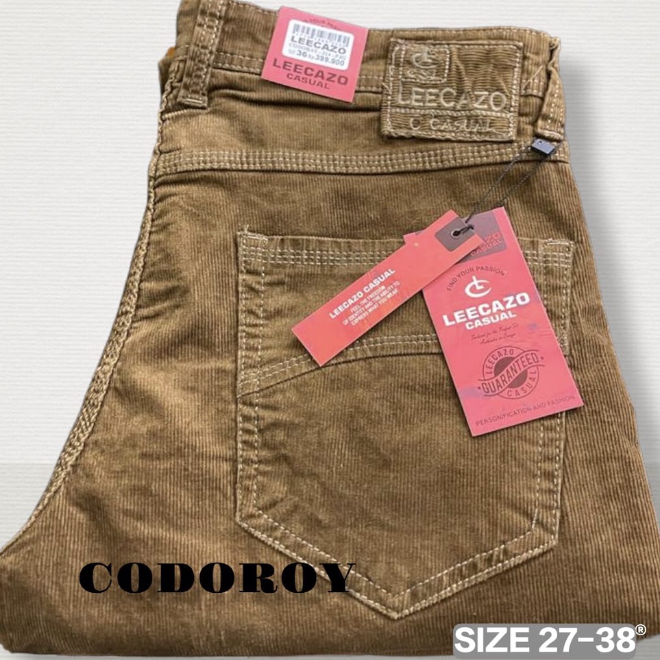 HRPH1175 KODE 77 35 CDR COFFEE BROWN Celana Panjang Jeans Corduray Denim Pria  Celana codoray Bottom