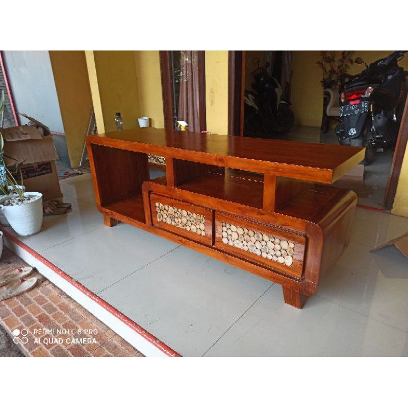 Buffet bufet bifet tv meja tv kayu jati grade A koin G minimalis antik jepara mebel laci 2 murah ter