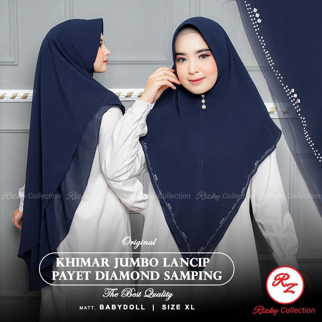 JILBAB KHIMAR CERUTY 2 LAYER PAYET DIAMOND