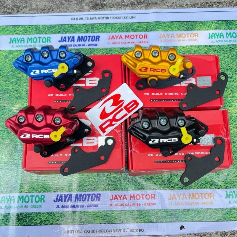 Kaliper Depan Cakram Kanan RCB Original Kaliper 2piston Set braket Full besi Tebal presisi cat baru 