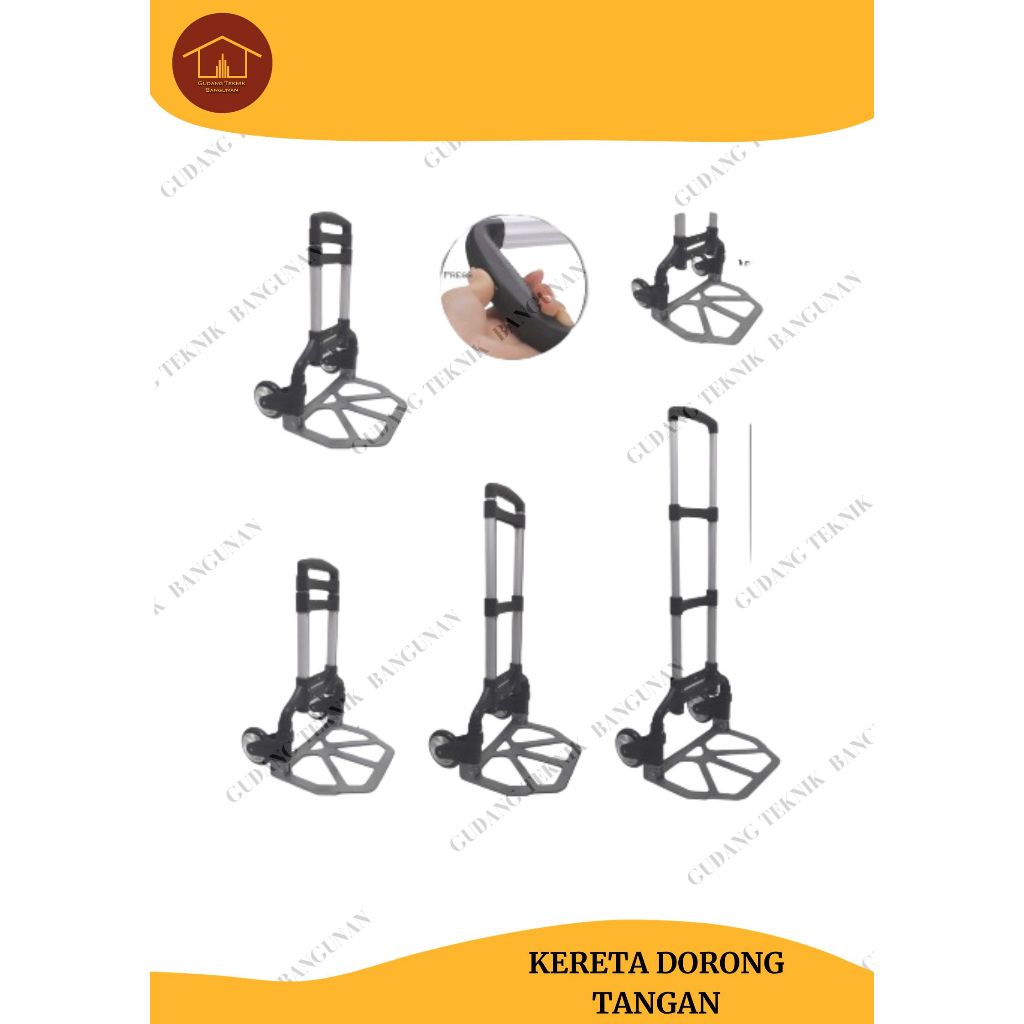 Kereta Dorong Tangan LP-106-3A/Troley Barang Lipat Troli Besi Serbaguna Troli Barang Lipat Dorongan 