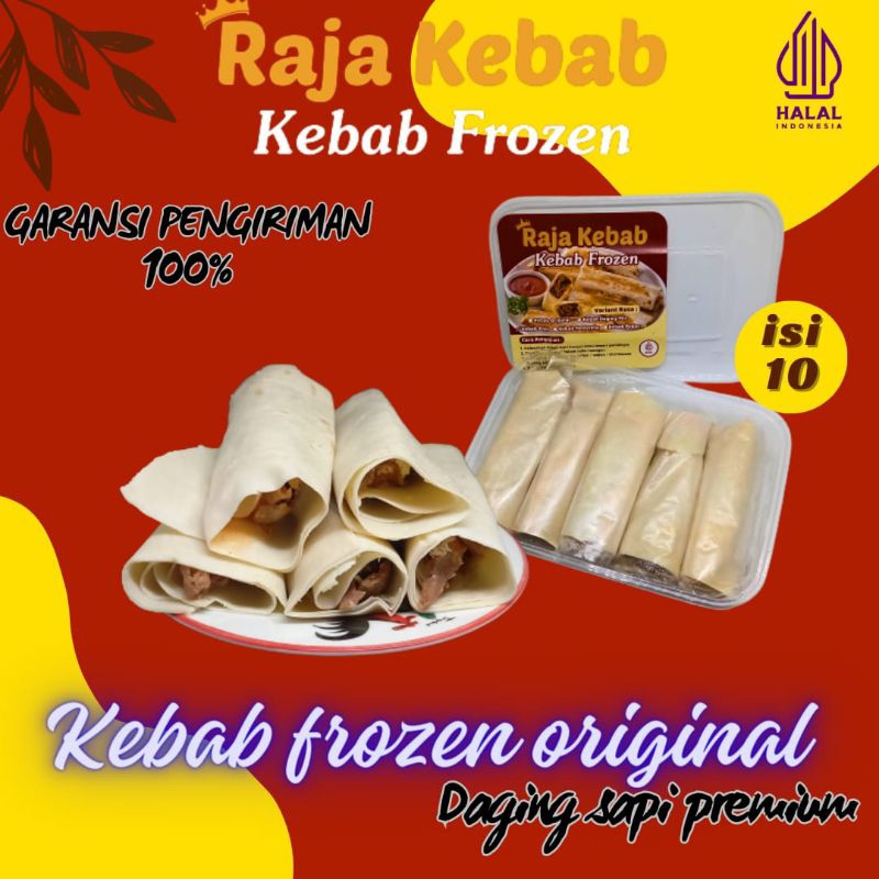 

Kebab Frozen Original Box isi 10 daging sapi premium RAJA KEBAB FROZEN