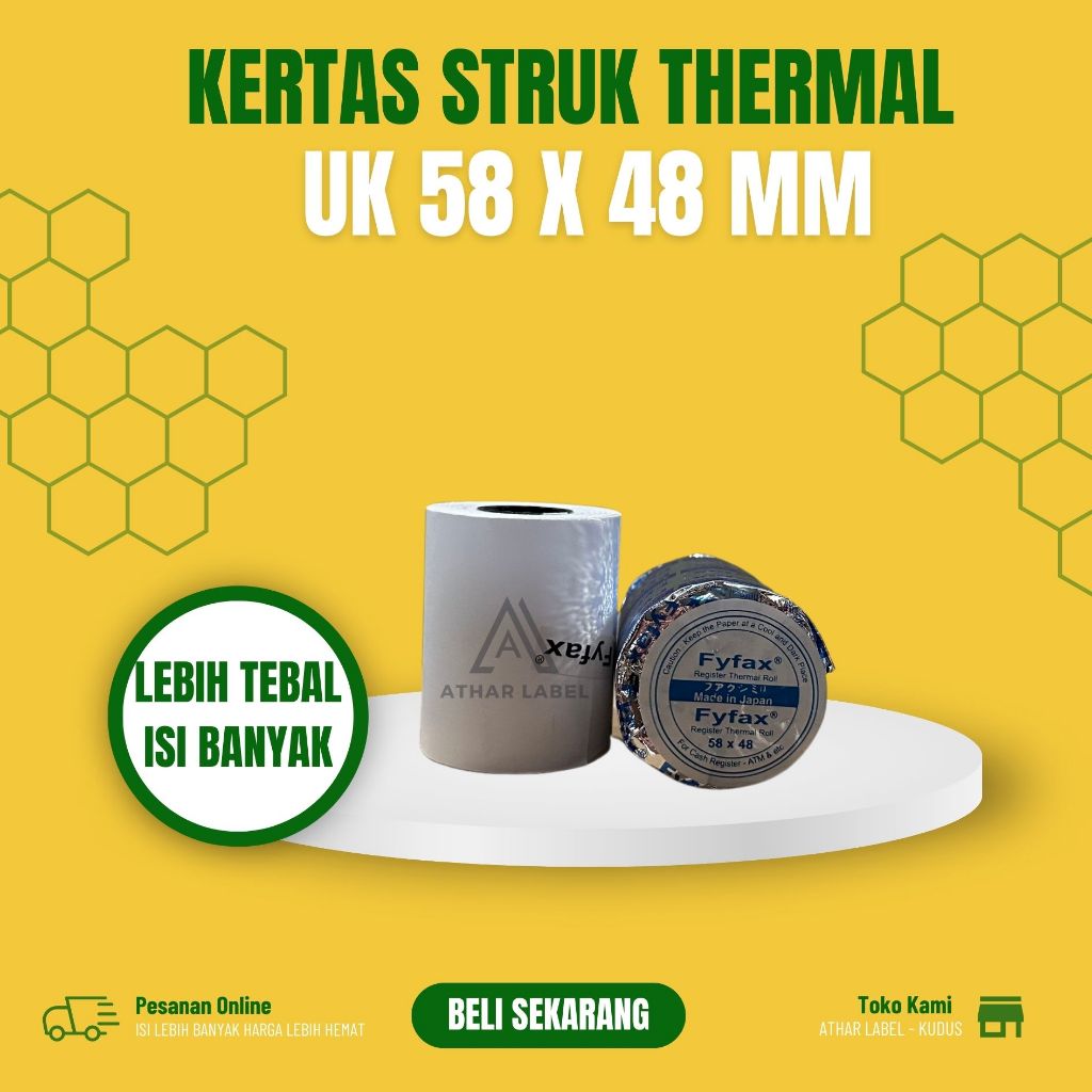 

Kertas Struk Kertas Kasir UK 58 x 48 MM | Kertas Kasir 58X48 MM