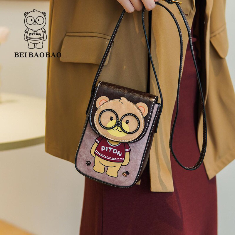 Tas Selempang Mini Piton Bear | Tas Hp Unik Lucu | Fashion Bag Premium Beibaobao 6994