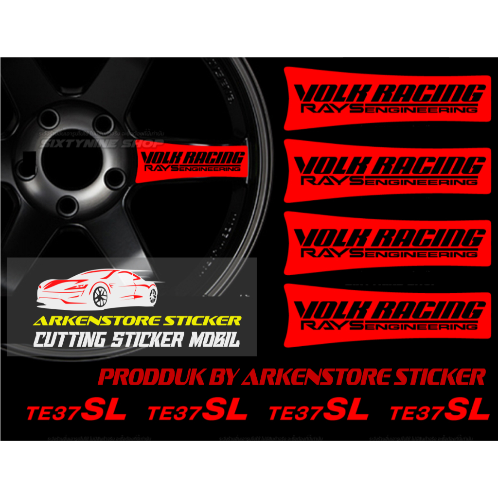 Sticker Stiker TE37 SL VOLK RACING RAYS STICKER VELK MOBIL VOLK RACING TE 37 RING 17 18