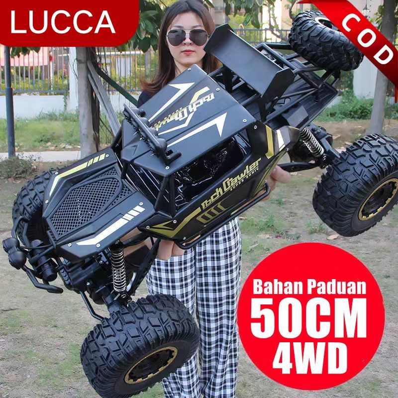 Mobil Remote Control Jumbo 50cm 4WD RC Mobil Offroad Monster Buggy Bahan Alloy 1:8 Ukuran Besar