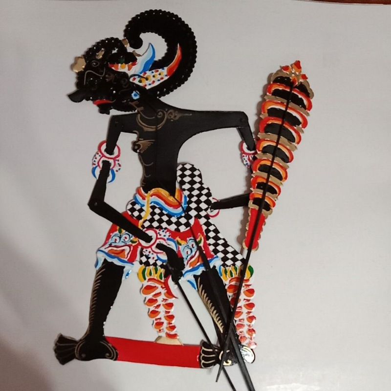 Wayang kertas BIMA/WERKUDARA+SENJATA