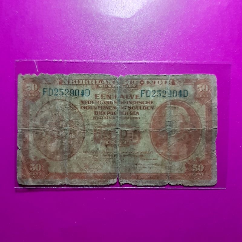 uang kuno 50 cent nica tahun 1943