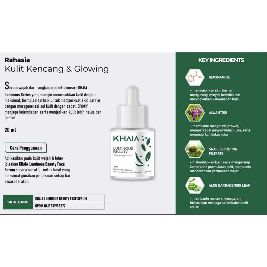 Glowing Serum Luminos  Khaia | Khaia Serum Glowing 100% Original BPOM