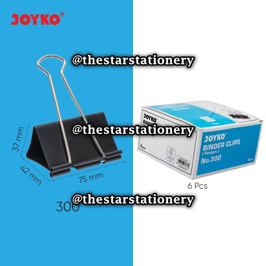 

(1 Biji) GROSIR Binder Clip Joyko 300 Hitam / Klip Penjepit Kertas Joyko Hitam 300 / Joyko 300