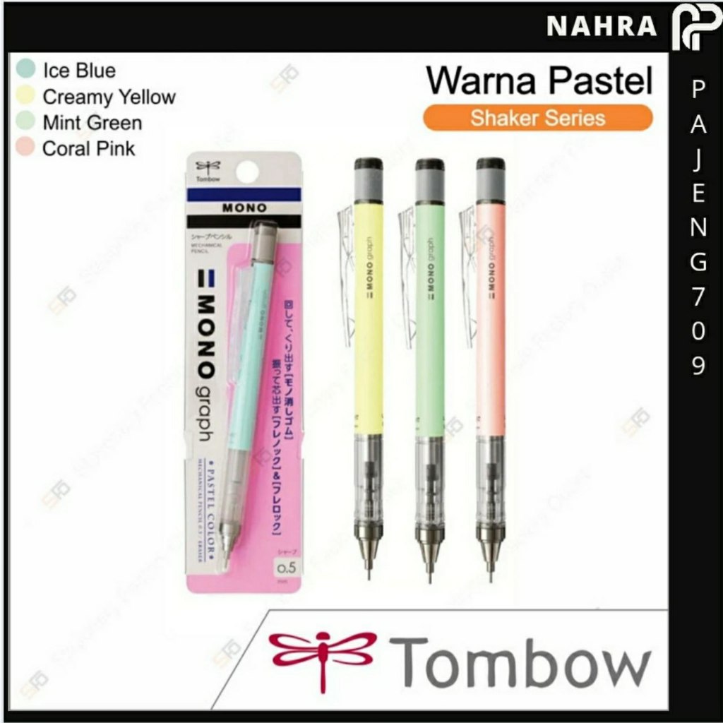 

Pensil Mekanik Tombow 0,5 mm - Mono Graph Pastel Shaker - Mint Green