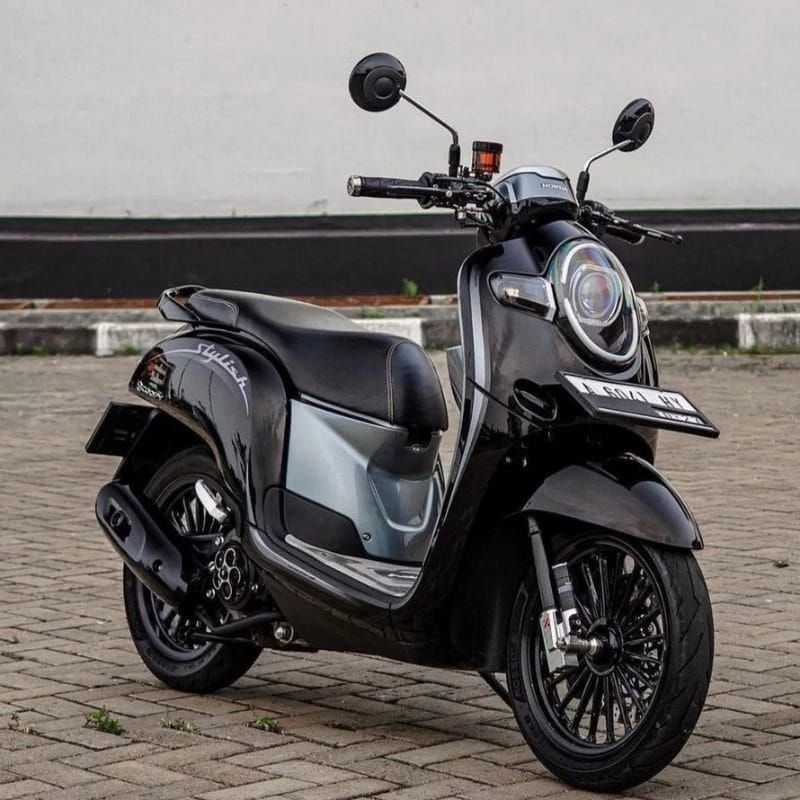 striping liss sticker standar ORI Honda Scoopy  stylish 2019  hitam  glossy