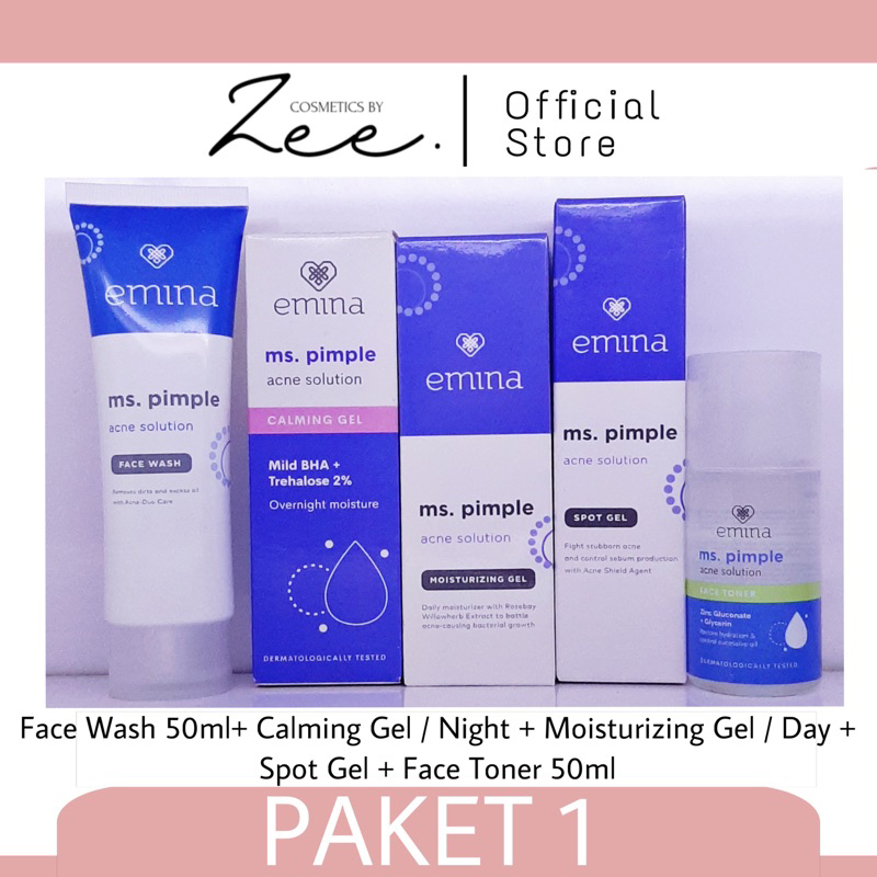 Emina Ms. Pimple Acne Solution Series | Emina Ms Pimple Series | Emina Paket Skincare Lengkap