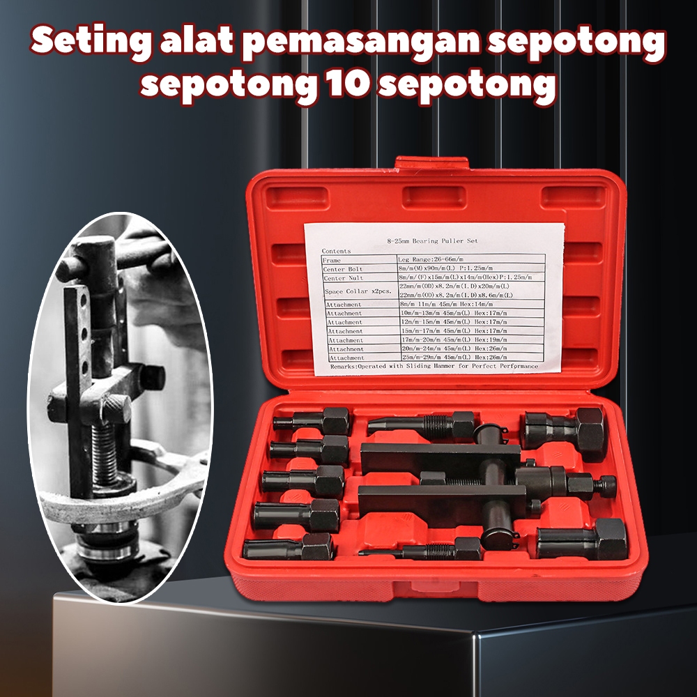 10pcs Tracker bearing Puller Set Treker Pencabut Bearing Set Treker Cabut Bearing Dalam Treker Pembu