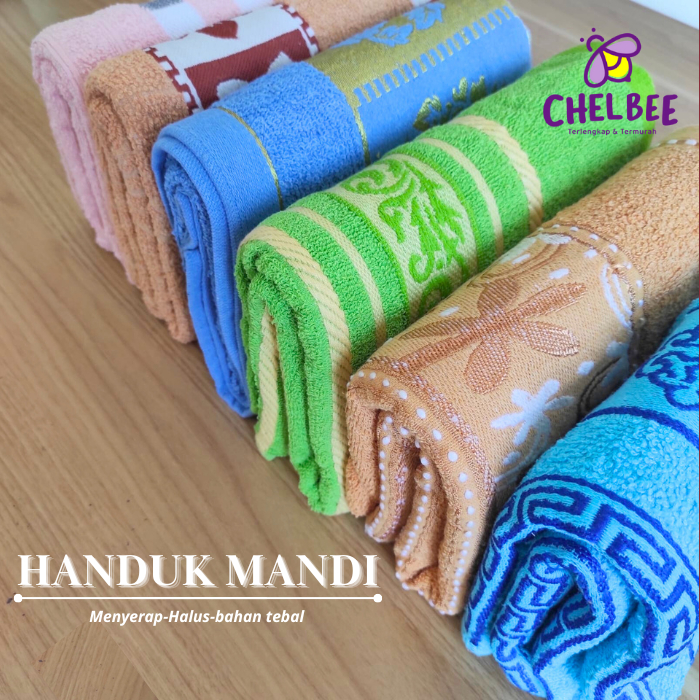 Handuk Mandi Dewasa 70x140 / Handuk Motif Cotton 100%