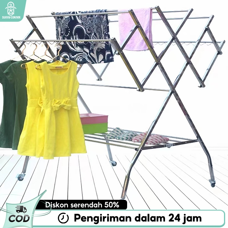 Jemuran Baju Stainless Steel  Jemuran Handuk Besar Super Jemuran Pakaian Multilayer