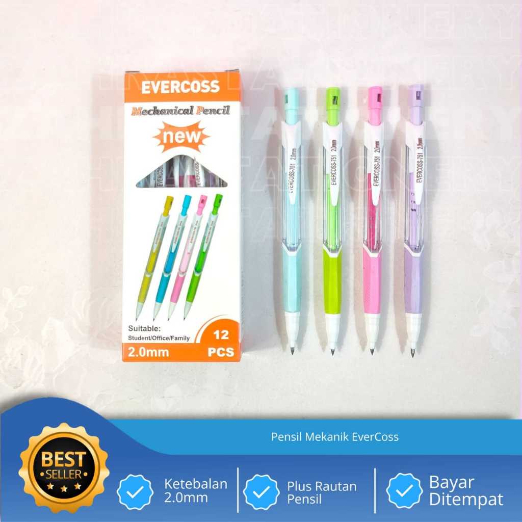 

PENSIL MEKANIK EVERCOSS 2.0 MM ISI 12 PCS