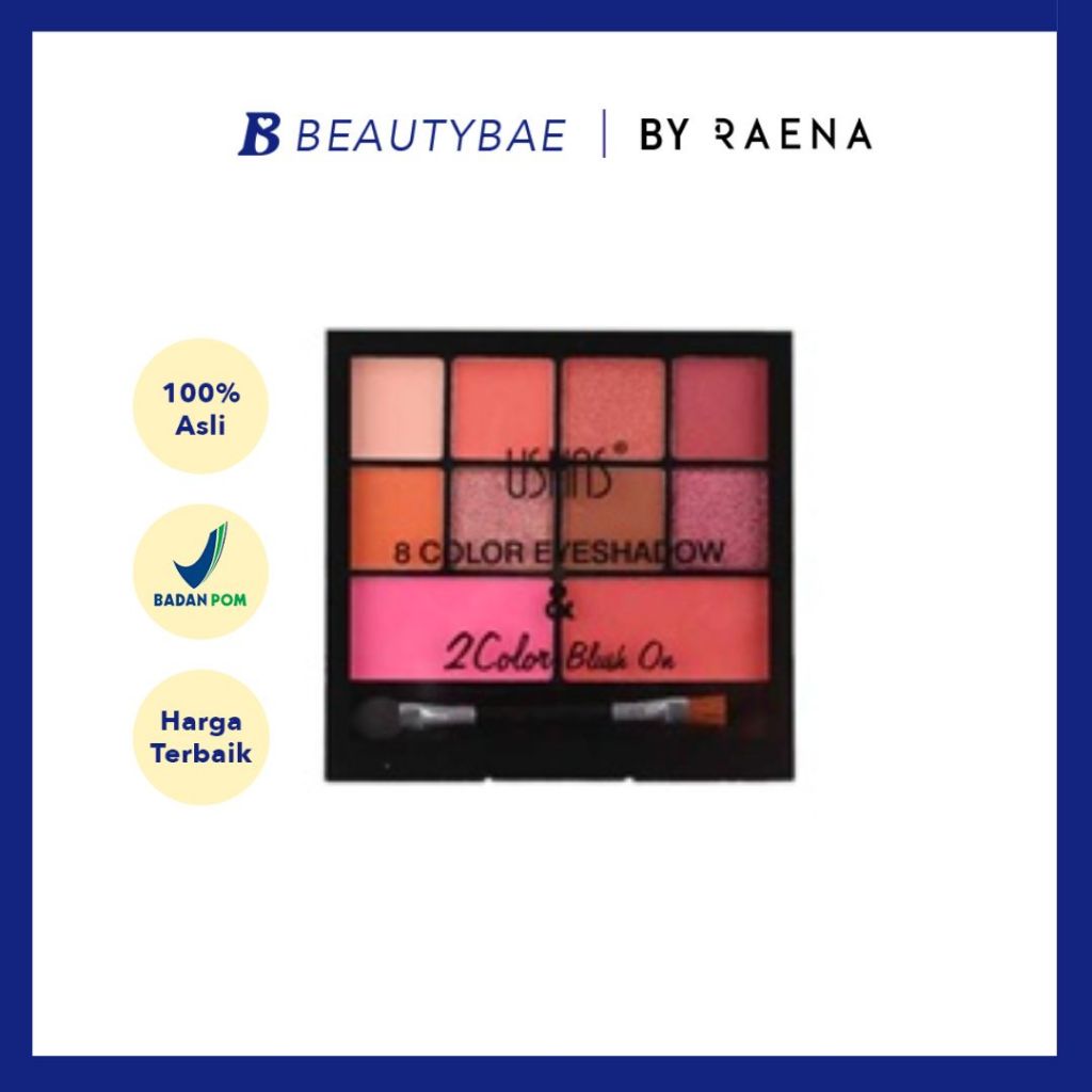 Ushas ES2729 8 Color Eyeshadow &amp; 2 Color Blush On No.01 | 17.6gr