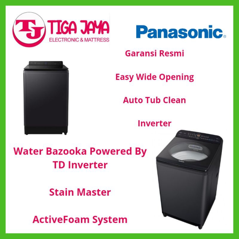 Mesin Cuci Top Loading Panasonic NA-FD16V1BSG 16KG Inverter