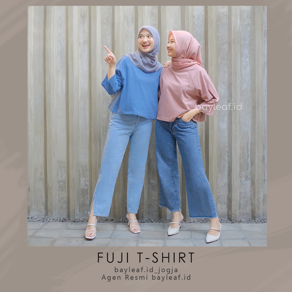 CROP TOP FUJI PLAIN BLOUSE By Bayleaf.id