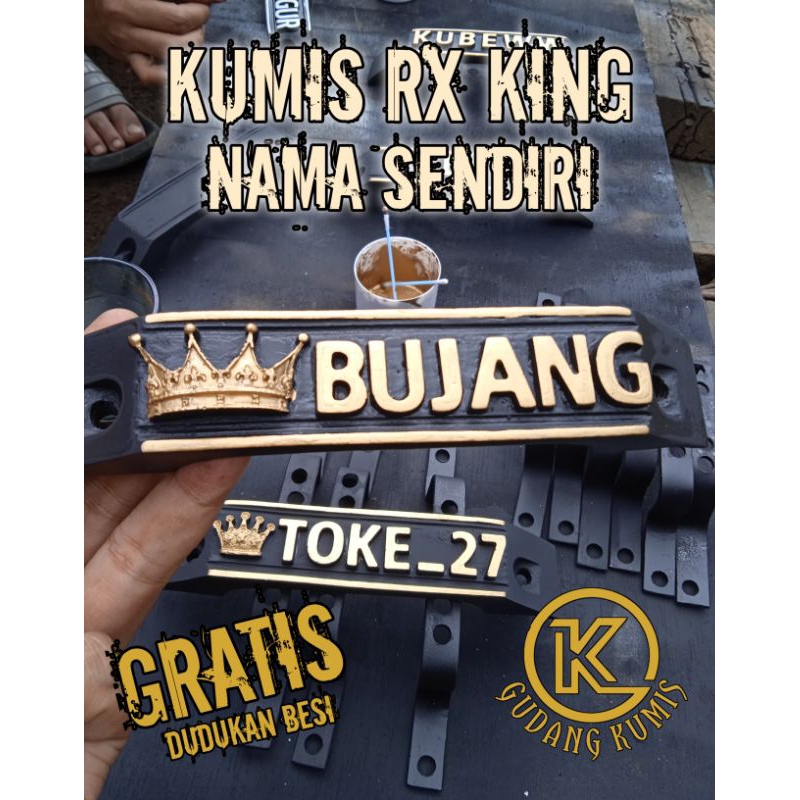 Kumis / Emblem Yamaha Rx King Nama Sendiri Gratis Dudukan Besi