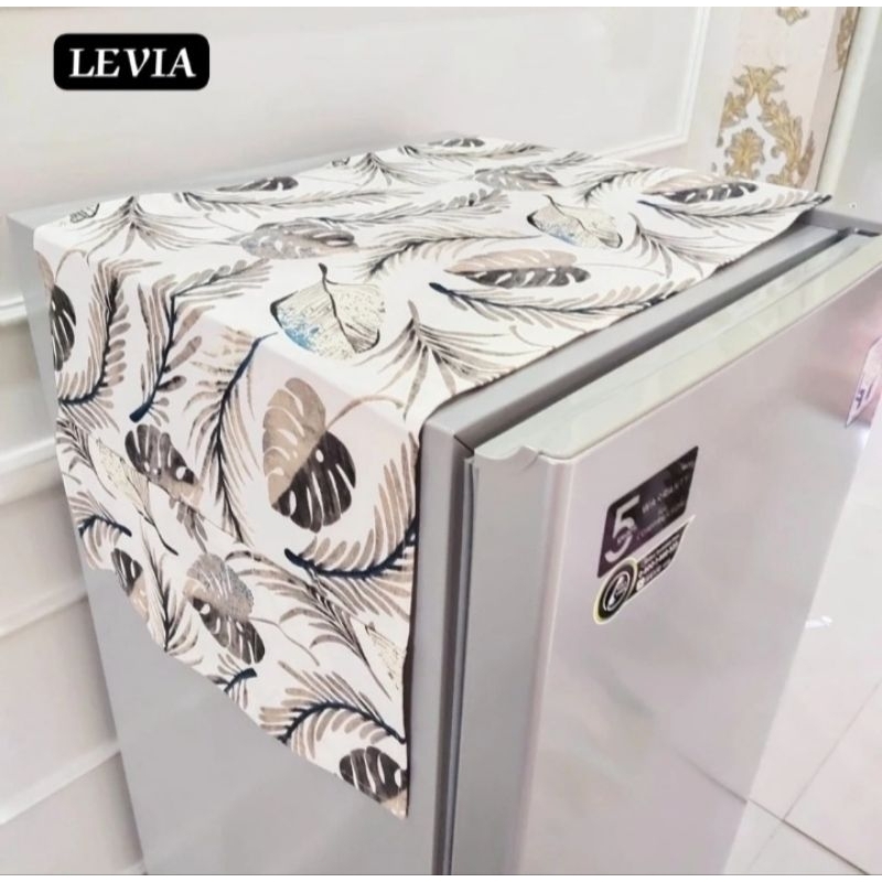 Tutup Kulkas Set Murah Bahan Kanvas Aneka Motif Bunga Daun - Taplak Kulkas 1 atau 2 Pintu - Cover Ku