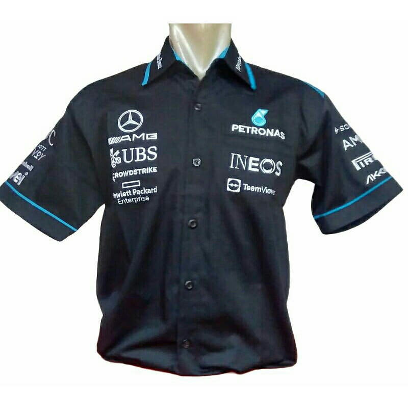 Kemeja Mercedes AMG Petro nas F1 Team 2023 - Official Racing Store - Merchandise - ineos - Tommy Hil