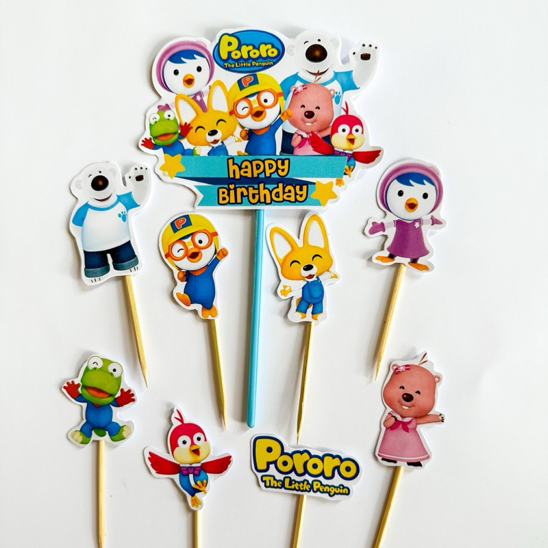 TOPPER PORORO (LA-01)/ CAKE TOPPER / TOPPER KUE PORORO / CAKE TOPPER PORORO / CUPCAKE TOPPER PORORO 