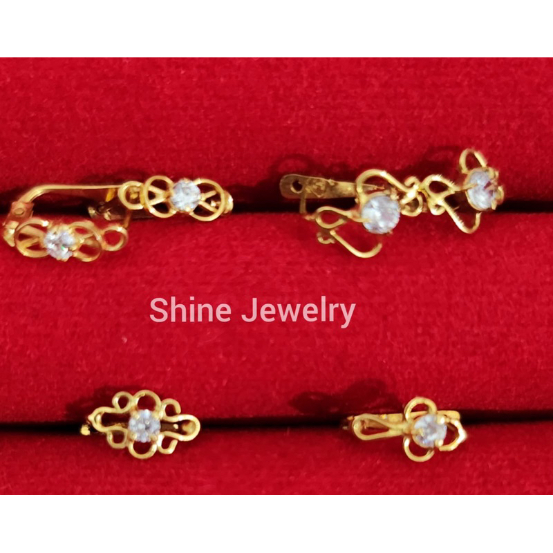 anting jepit setengah gram emas muda
